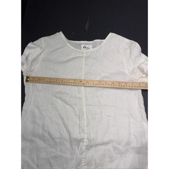 Andrea Jovine Quiet Luxury Minimalist Basic Organic 100% Linen White Blouse Top - Picture 9 of 15